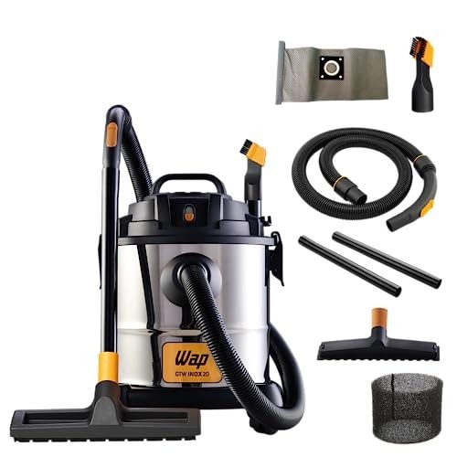 WAP Aspirador de Pó e Água Barril GTW INOX 20 - 20L, Filtro Lavável, 1600W, 220V