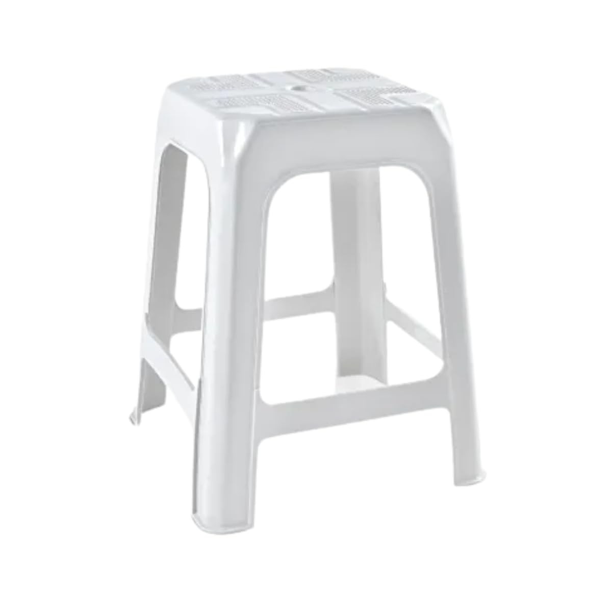 Banqueta Baixa Home Gourmet Liso - 47cm, Empilhável, Até 100kg, Polipropileno Resistente para Uso Interno e Externo