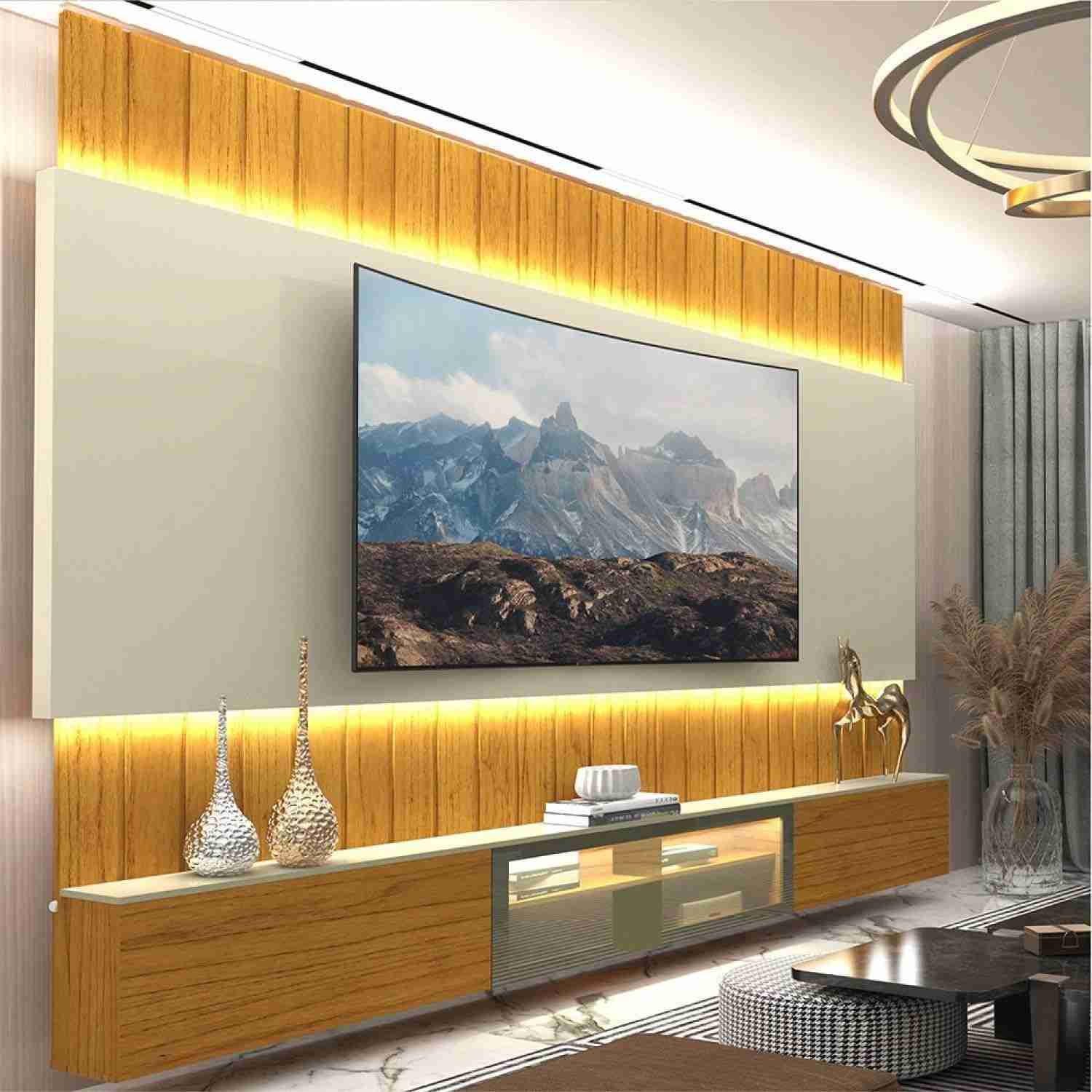 Estante Home para TV até 85" com LED 260cm - Moderna, com Iluminação e Design Sofisticado