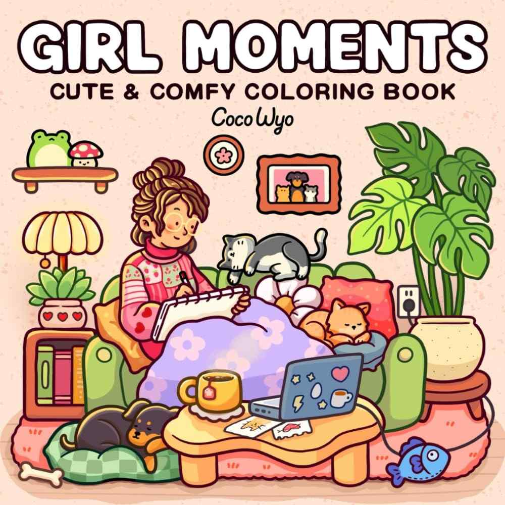 Girl Moments: Livro de Colorir para Adultos e Adolescentes - Atividades Diárias Aconchegantes para Relaxar