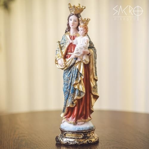 Imagem de Nossa Senhora Auxiliadora em Resina 30cm - Peça Importada para Decoração e Devoção
