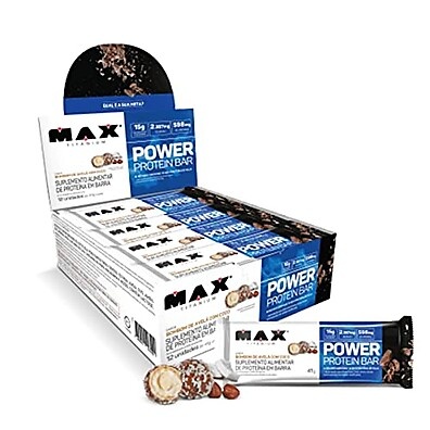 Barra Proteica Power Max Titanium Avelã Coco 12 Un