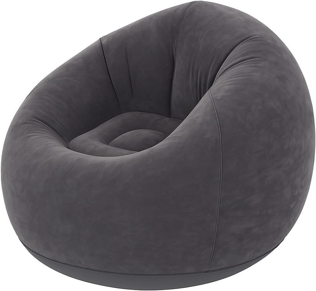Sofá Poltrona Puff Inflável Deluxe Aveludado Gigante - Impermeável, 100kg, com Bomba Inclusa