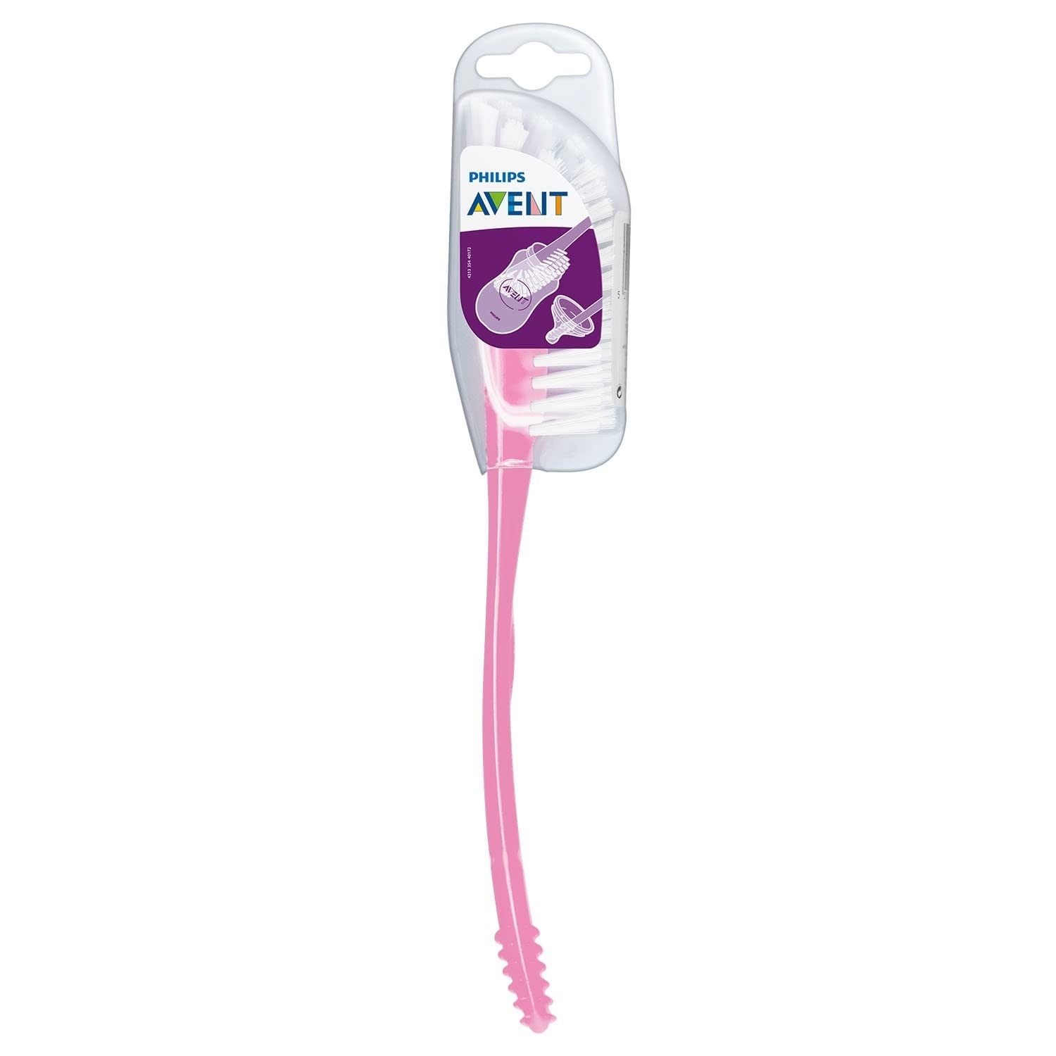 Escova de Limpeza de Mamadeiras e Bicos Philips Avent Rosa - Design Ergonômico e Cerdas Resistentes