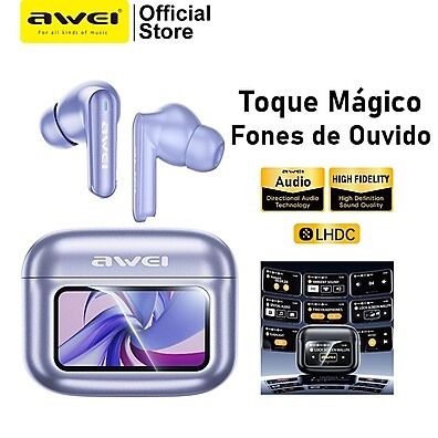 Awei T56: Fones Bluetooth com ANC e Tela LED