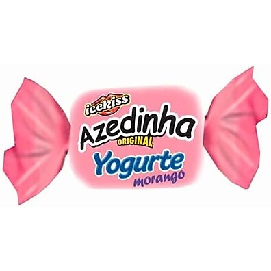 Bala Mastigável Yogurte Morango Azedinha 500g