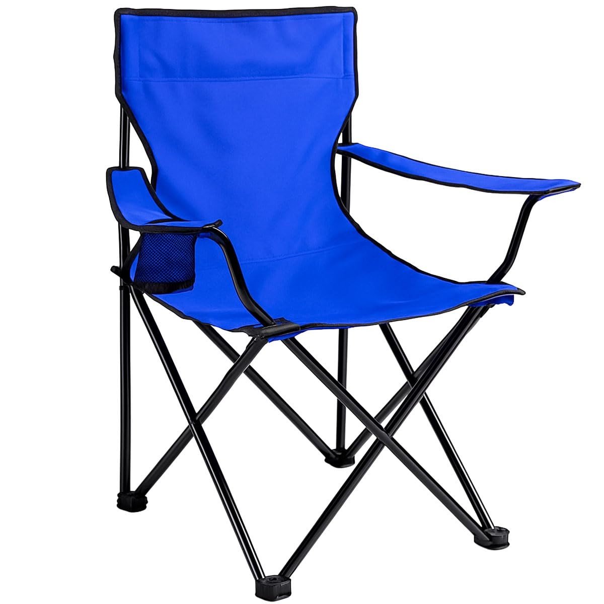 Cadeira Dobrável com Apoio de Braço e Porta-Copos - Azul Claro | Ideal para Praia, Camping e Pesca