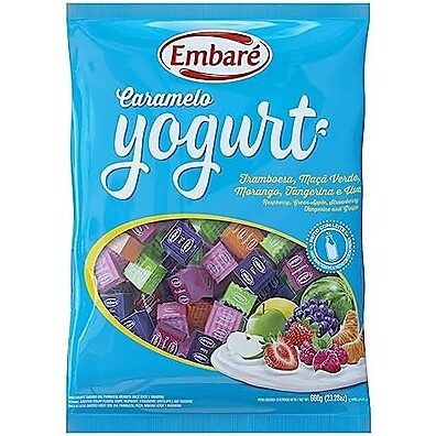 Bala Caramelo Iogurte Frutas Azul Embaré 660g: Sabor Delicioso!