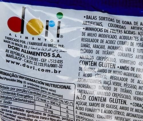 DORI Bala De Goma Gomets Anel Ácido Dori 600G