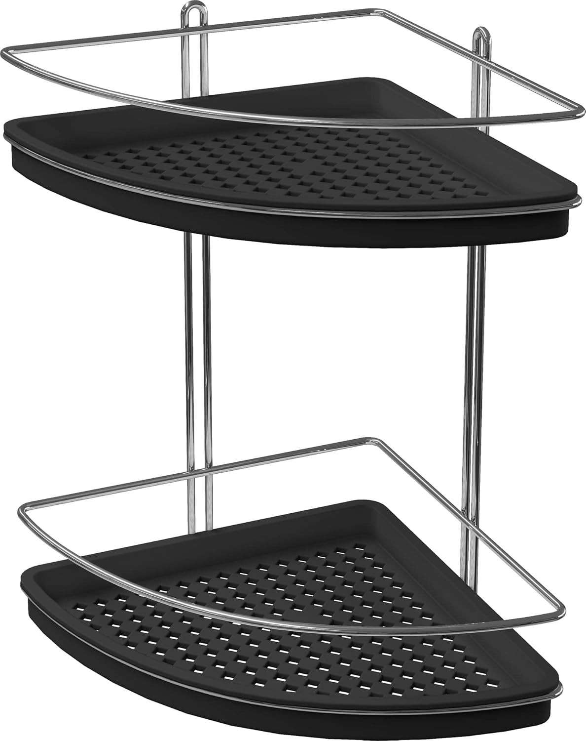 Porta Shampoo Duplo de Canto Cromado com 2 Andares - Organize seu Banheiro com Estilo