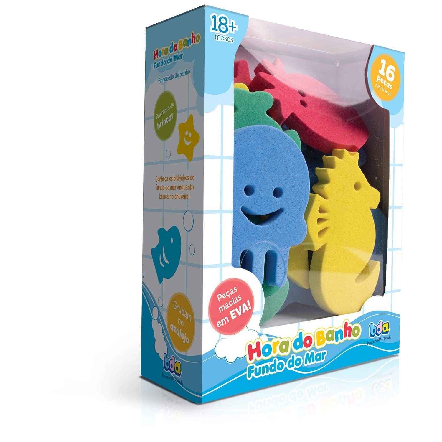 Toyster Hora do Banho - Fundo do Mar - Brinquedo Educativo de Espuma com 16 Peças para Banheiro