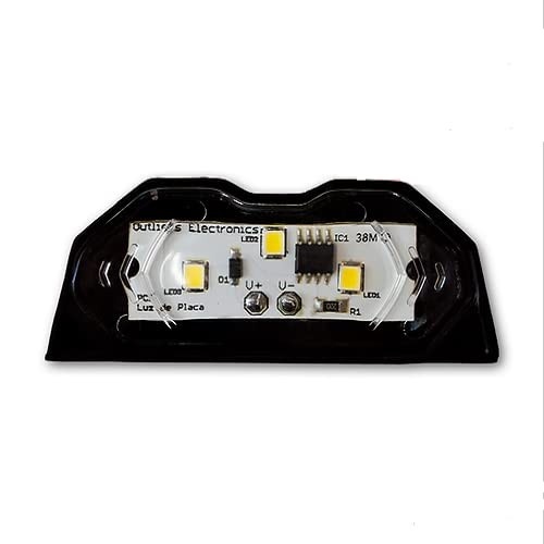 Luz de Placa LED Bivolt 12/24V: Iluminação Universal para Carretinha, Barco, Moto e Mais!