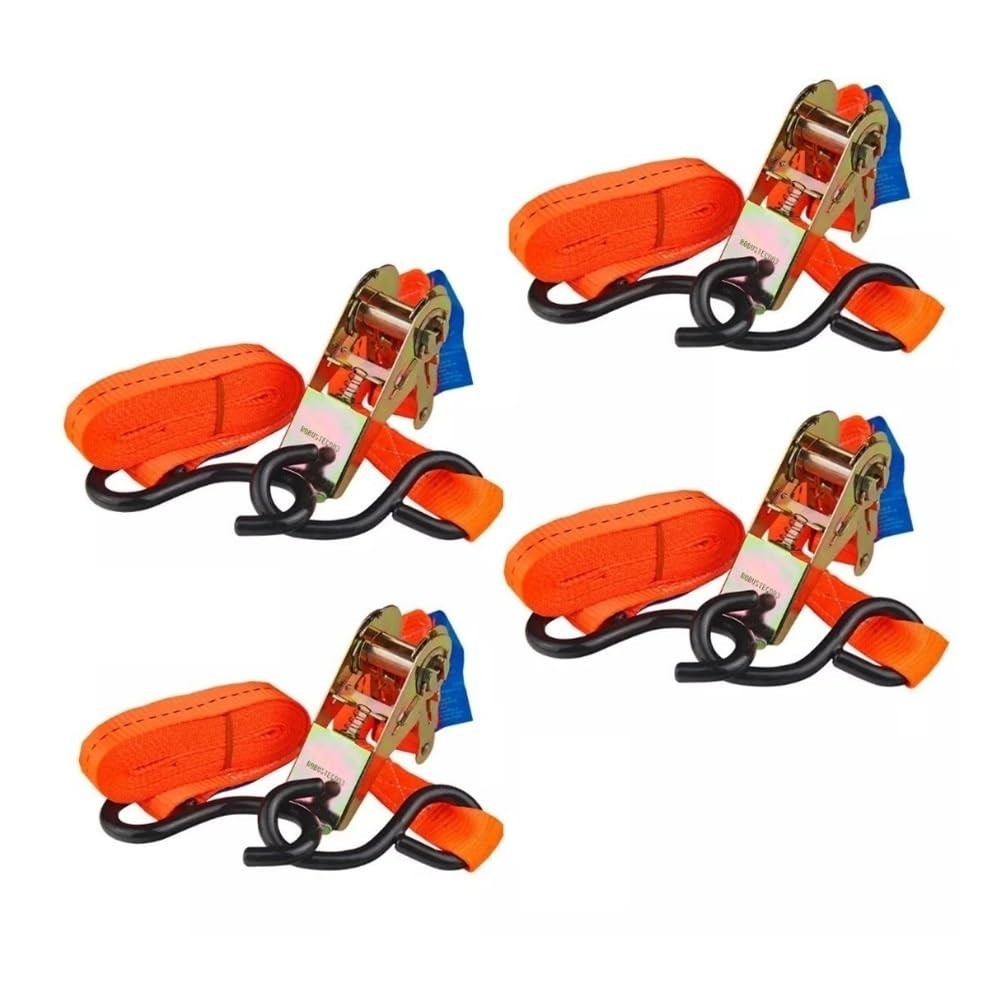 Kit 4 Catracas com Cinta de Amarração 3m - 800kg: Segurança Total para Náutica, Motos, Barcos e Veículos!