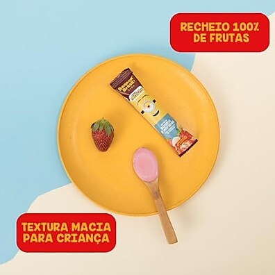 Barra Fruta Banana Kids Minions Morango 20un
