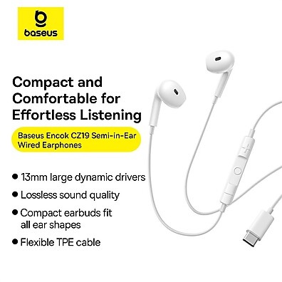 Baseus Encok HZ19: Fones com Fio e Microfone