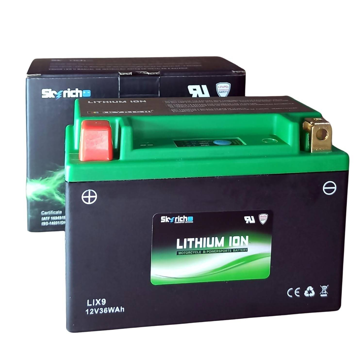 Bateria SkyRich Lítio LIX9: Potência e Durabilidade para Sua Moto (CCA 135A)
