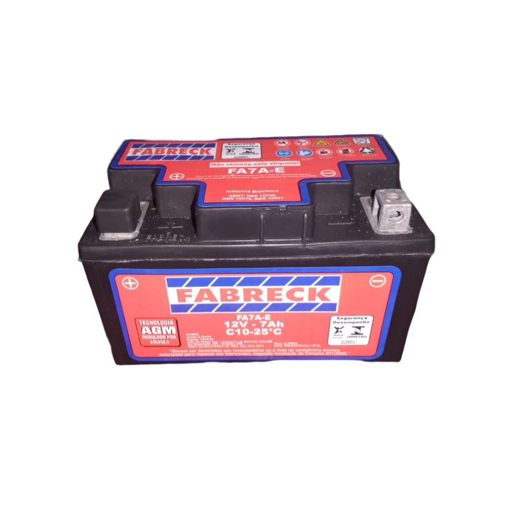 Bateria Moto 7Ah FA7A-E FABRECK: Alta Performance e Durabilidade