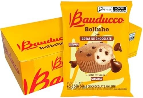 Display 16 Bolinho Baunilha Com Gotas De Chocolate Bauducco 40g