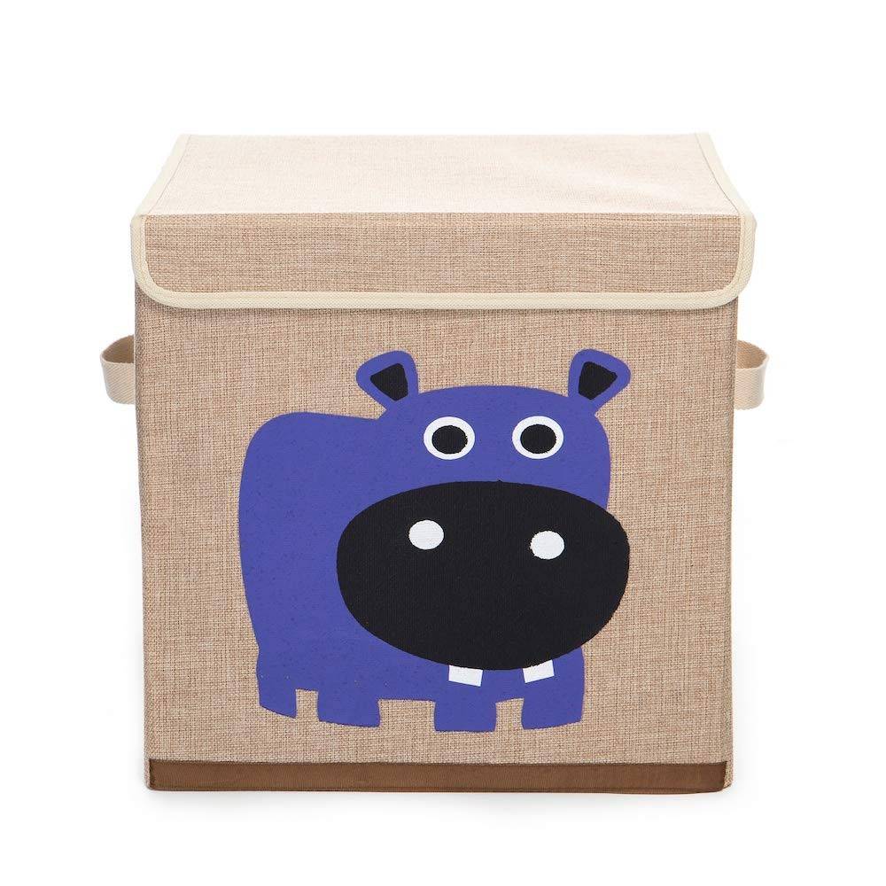Caixa Organizadora Infantil com Estampa de Hipopótamo - DOLCE HOME para Quarto de Bebê e Criança