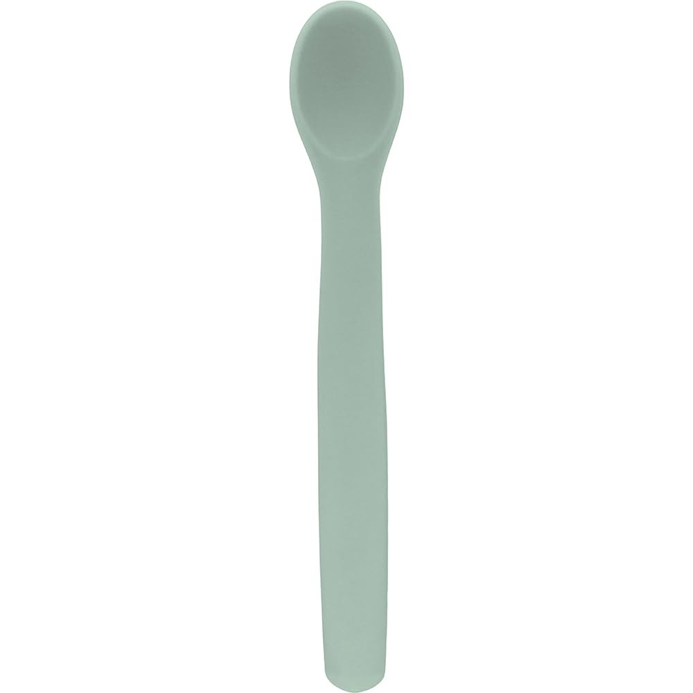 Colher Flexível em Silicone Verde - Segura e Confortável para Bebês e Crianças