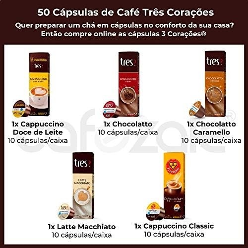 50 Cápsulas Três Corações, Bebida Cremosa