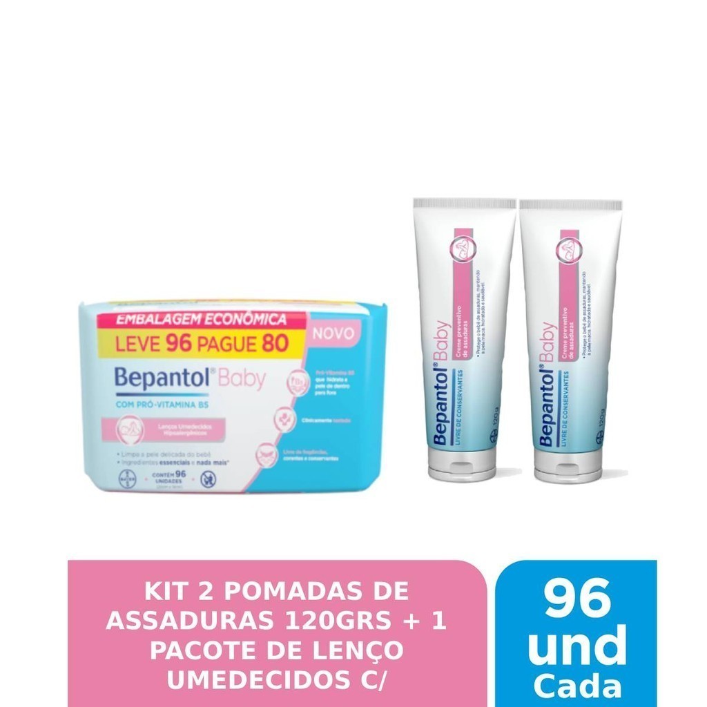 Bepantol Baby: Kit Antiassadura + Lenços Umedecidos