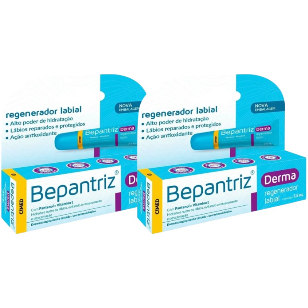 Bepantriz Labial Kit 2 Unidades: Hidratação e Proteção para Lábios Secos