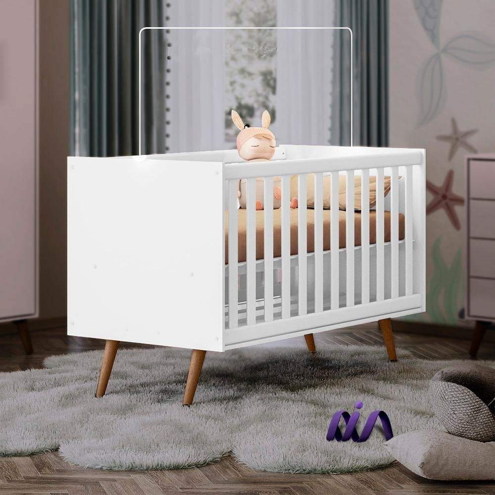 Berço Mini Cama Qencanto Retrô Qmovi Branco - Design Clássico e Conforto para Bebês