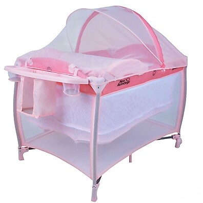 Berço Portátil New Aconchego Pink: Conforto e Segurança para o Bebê