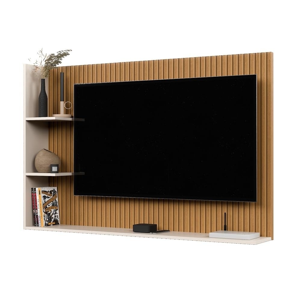 Painel para TV 50 Polegadas Berlin - Design Moderno com Nichos e Prateleiras