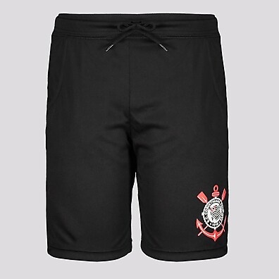 Bermuda Corinthians Dryfit Infantil Preta: Conforto e Estilo para o Pequeno Torcedor