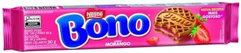 Biscoito Recheado Sabor Morango Bono 90g