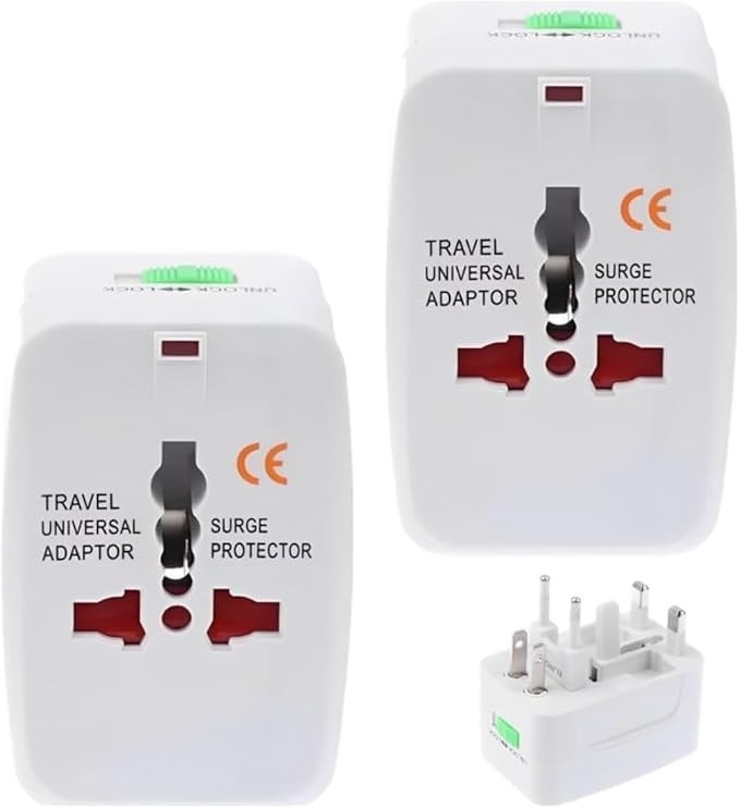 Kit 2 Adaptadores de Tomada Universal Bivolt: Conecte-se a Mais de 150 Países!