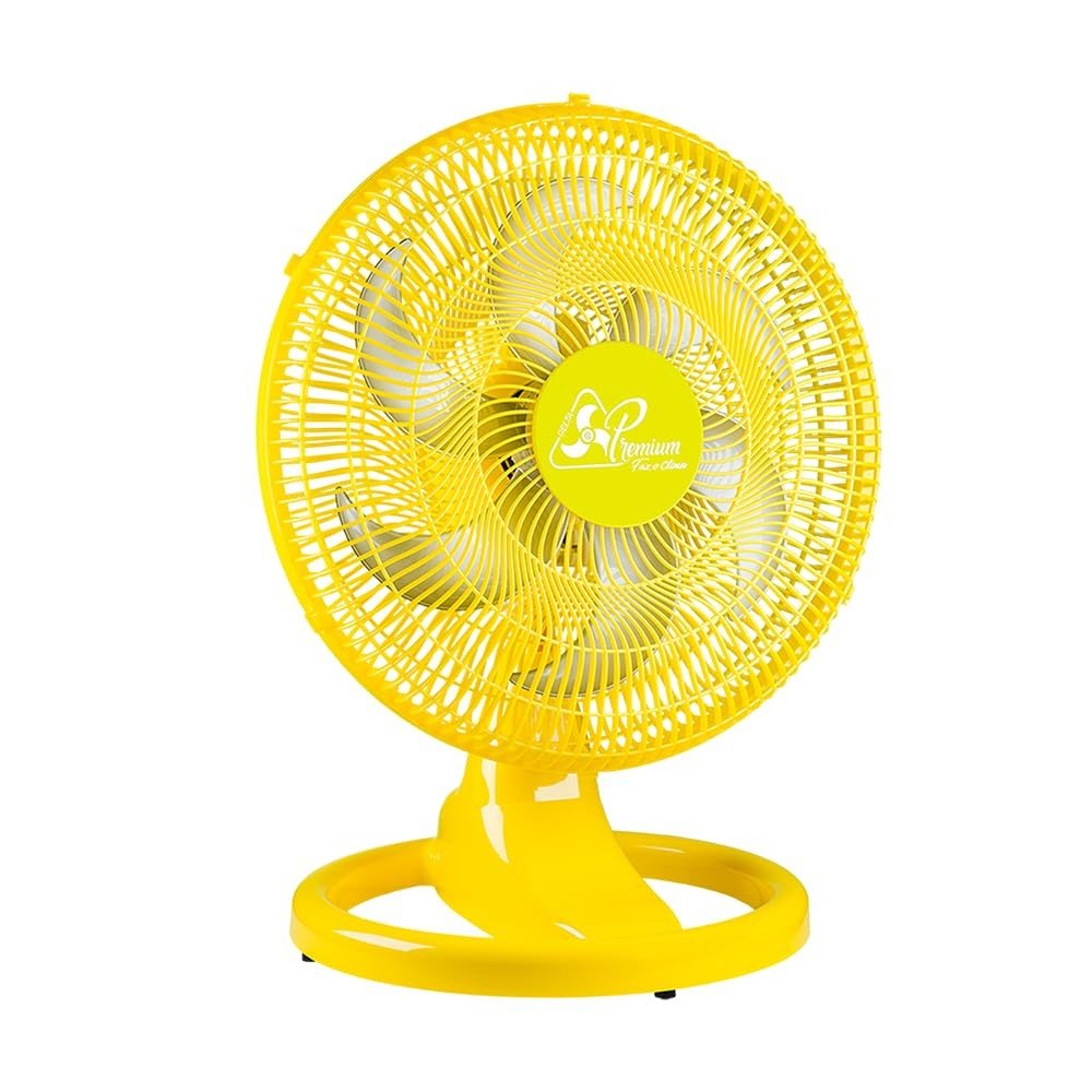 Ventilador Oscilante Venti-Delta 50cm Mesa/Parede Bivolt Amarelo - Silencioso e Compacto