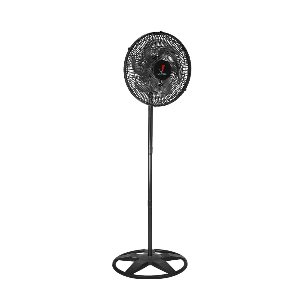 Ventilador Oscilante de Coluna 50cm Bivolt Preto - Potência e Estilo com Design Moderno