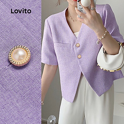 Blazer Roxo Lovito: Elegância e Estilo