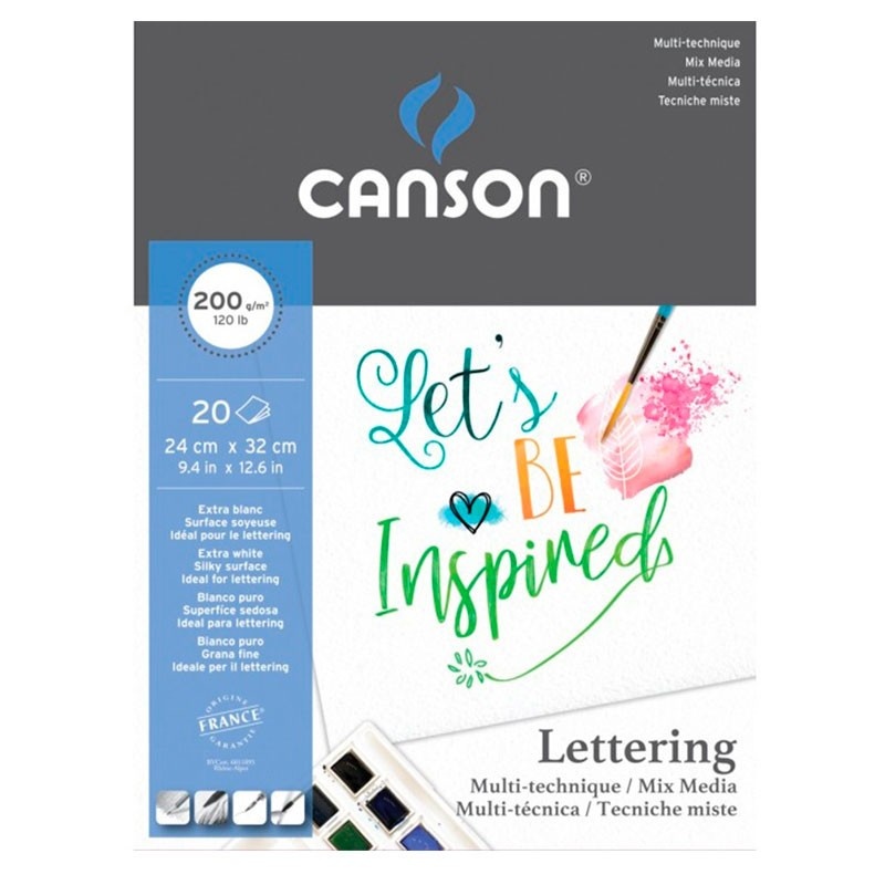 Bloco Canson Lettering: A4, 200g, 20 Folhas
