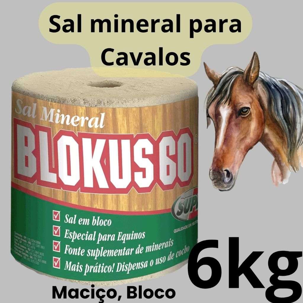 Blokus 60: Sal Mineral Maciço para Equinos