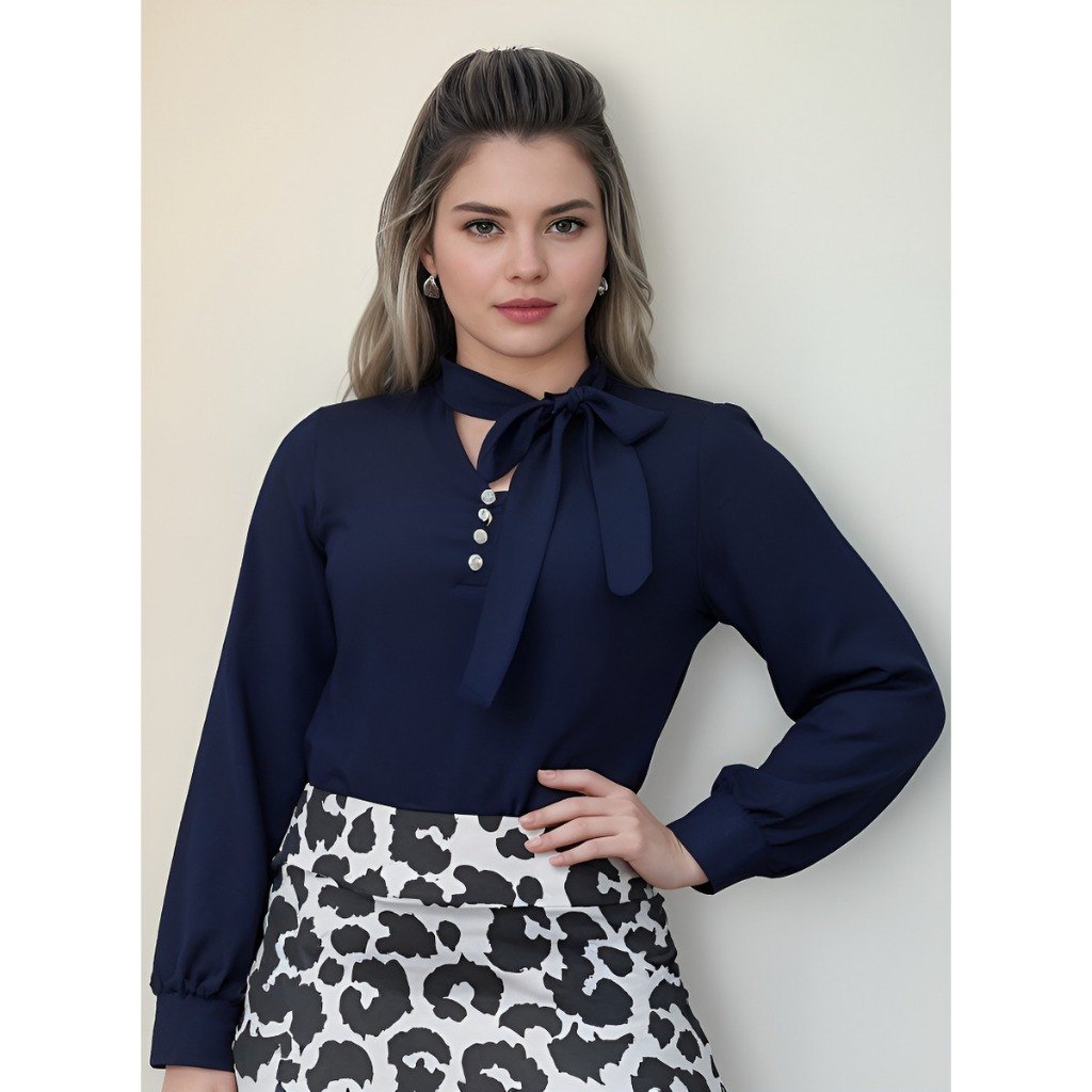 Blusa Social com Laço: Elegância e Conforto