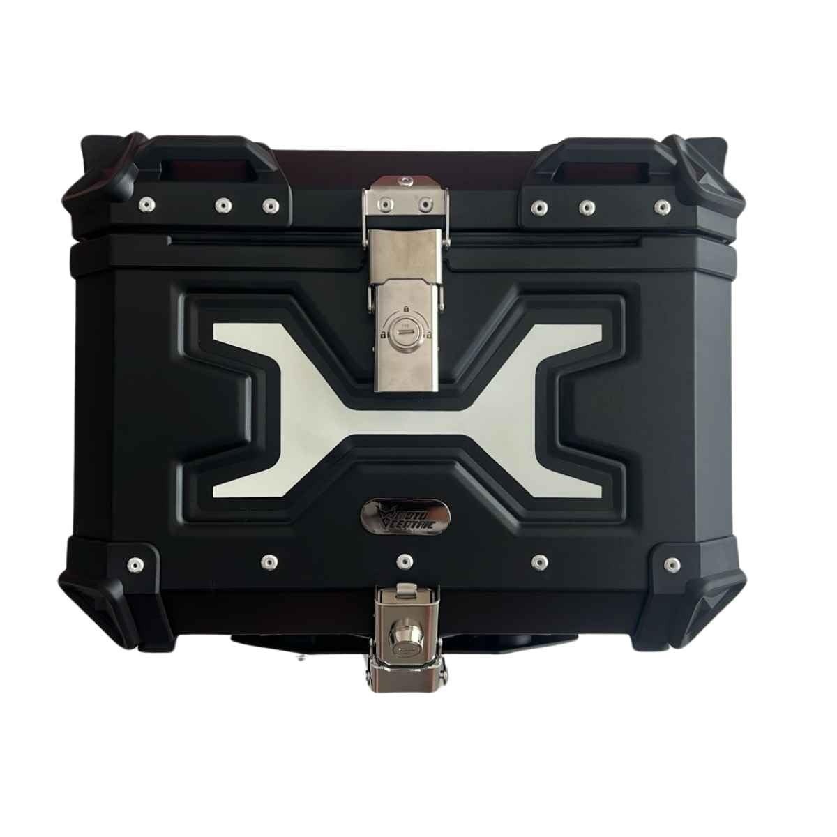 Baú Bauleto Alumínio Preto 45L Universal para Moto BMW, Bajaj, Honda, Yamaha
