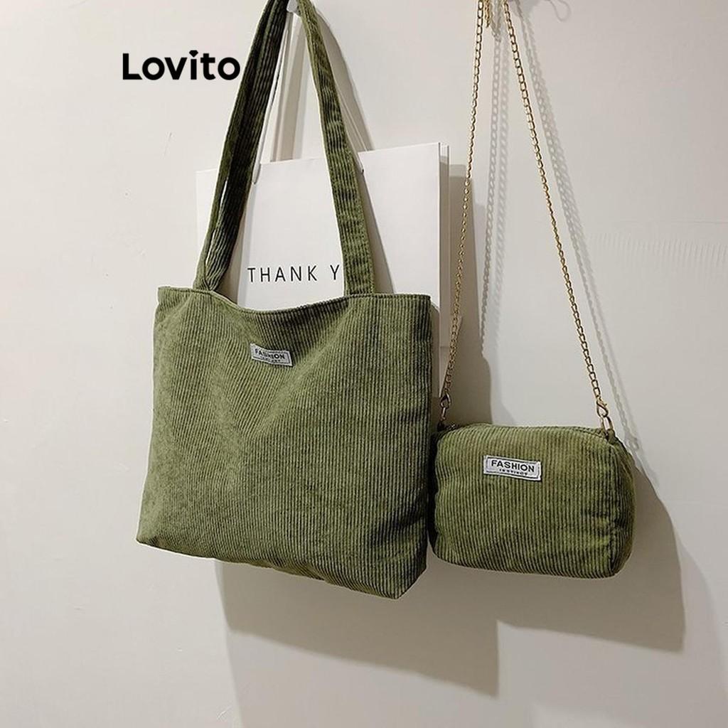 Bolsa Feminina Lovito: Veludo Cotelê e Espaçosa!