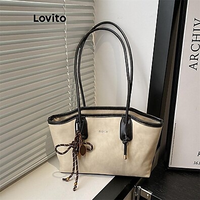 Bolsa Tote Lovito Estudante Maillard: Estilo Casual e Elegante