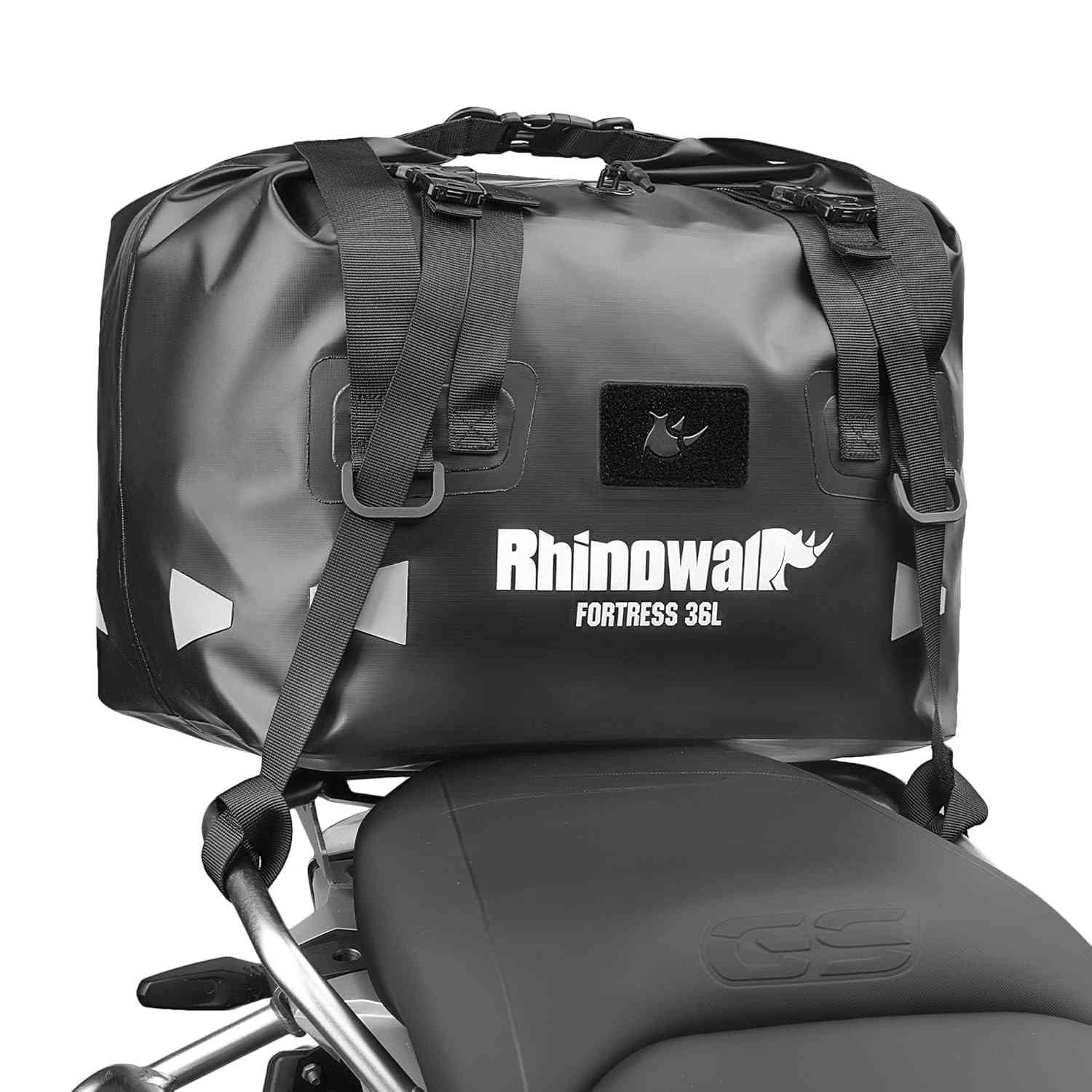 Bolsa Traseira Moto Rhinowalk 36L: À Prova D'água e Versátil para Aventuras