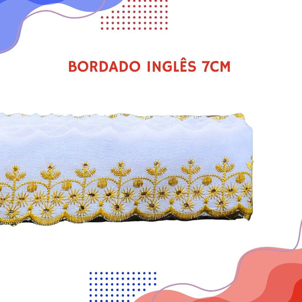 Bordado Inglês 7cm 701: Elegância em 13,7 Metros