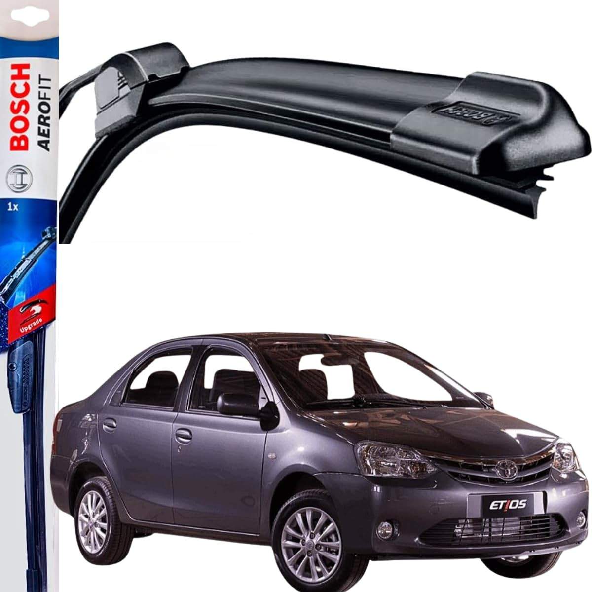 Par de Palhetas Limpador Parabrisa Bosch Aerofit Original Toyota Etios Sedan (2012-2024)