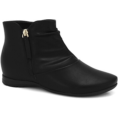 Bota Feminina Preta Cano Curto Comfortflex 2491302-1