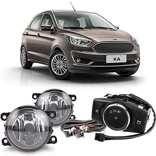 Farol de Milha Ford Ka 2018-2019: Iluminação Original com Botão - Kit Completo
