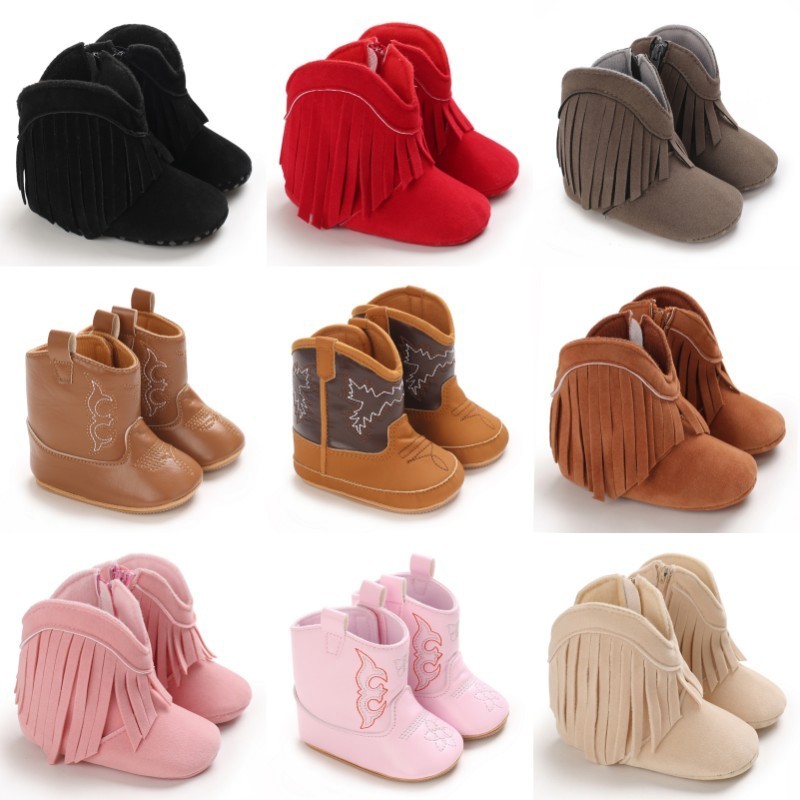 Botas de Bebê Vintage com Sola Antiderrapante para Inverno