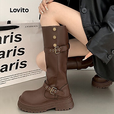 Botas Lovito Plataforma: Estilo Retrô e Conforto