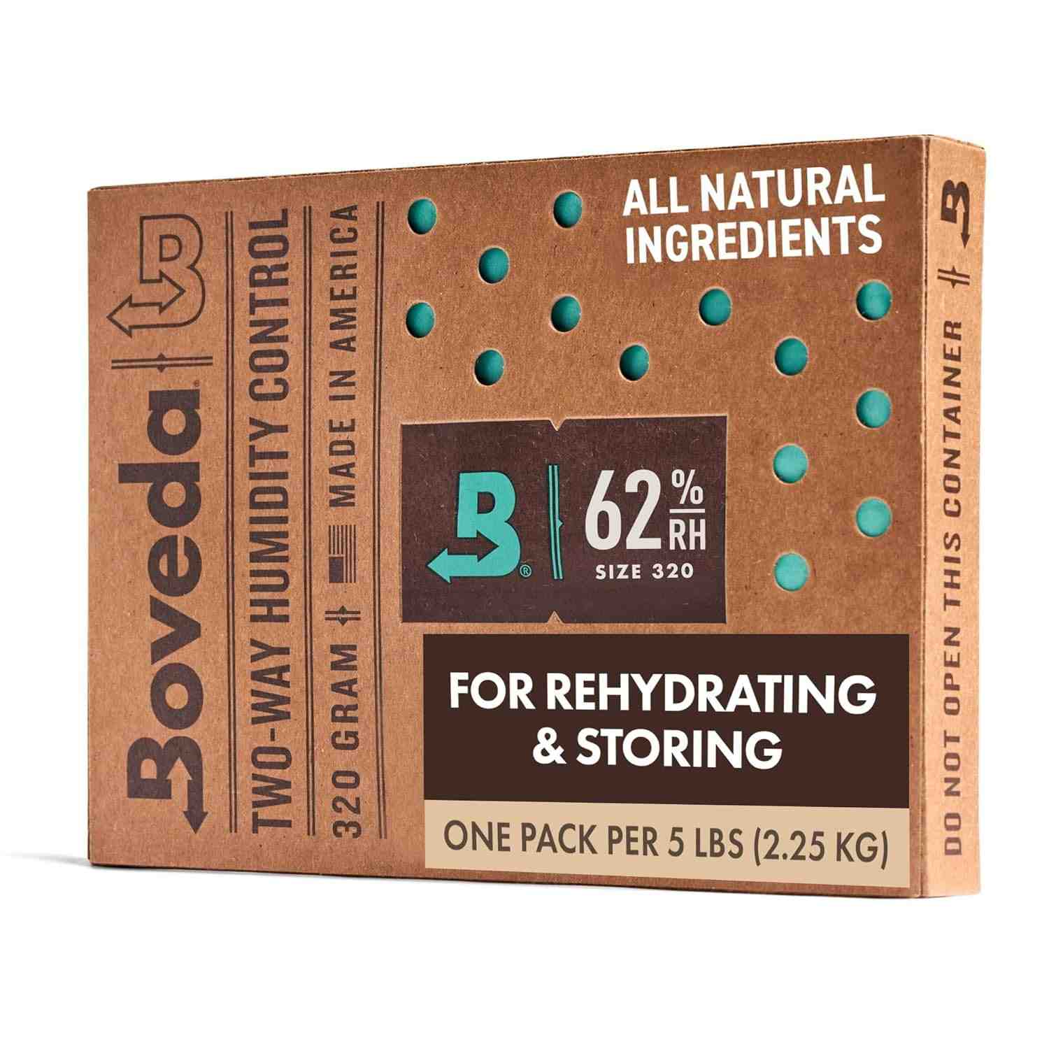 Boveda 320g - Controle de Umidade Bidirecional 62% para Armazenamento Perfeito